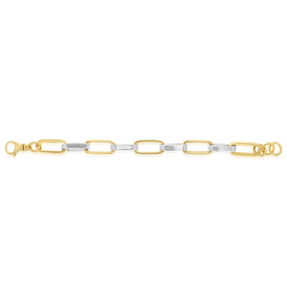 Two Tone Sterling Silver Paperclip Link Bracelet - Image 2