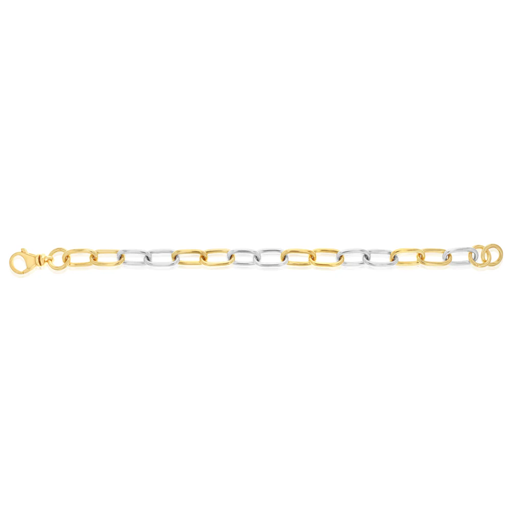 Two Tone Sterling Silver Paperclip Link Bracelet - Image 2