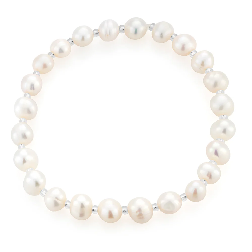 White 6-7mm Freshwater Pearl Bracelet - Image 2