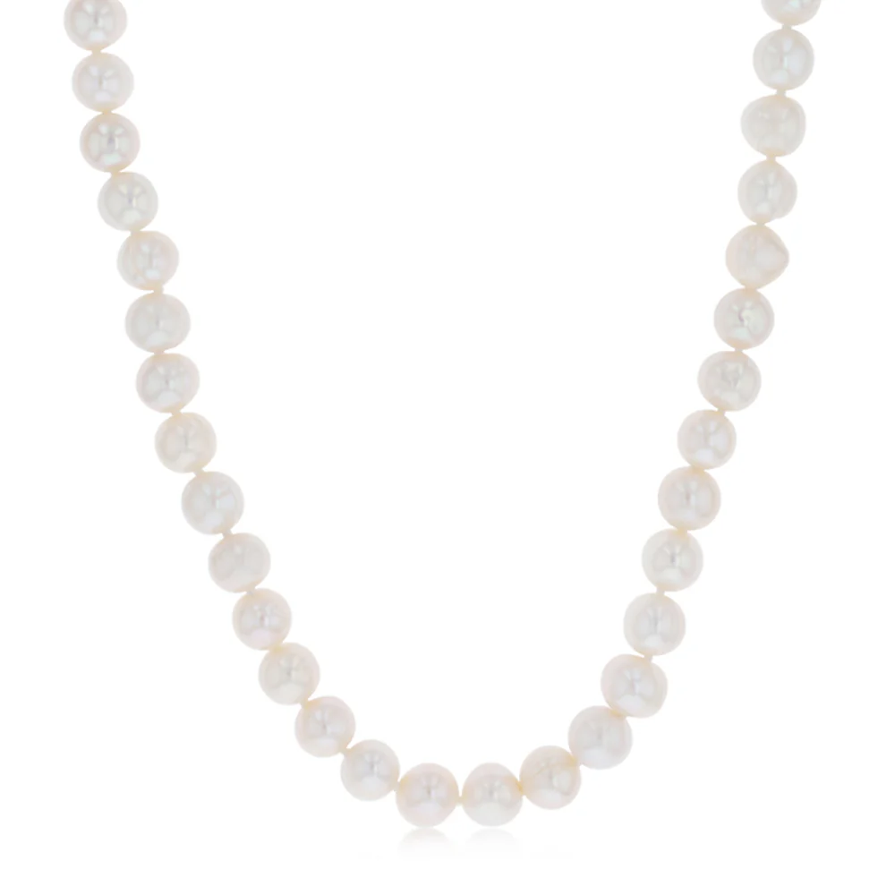White Freshwater Pearl Bracelet, Necklace & Earring Set with Sterling Silver Clasp - Image 2