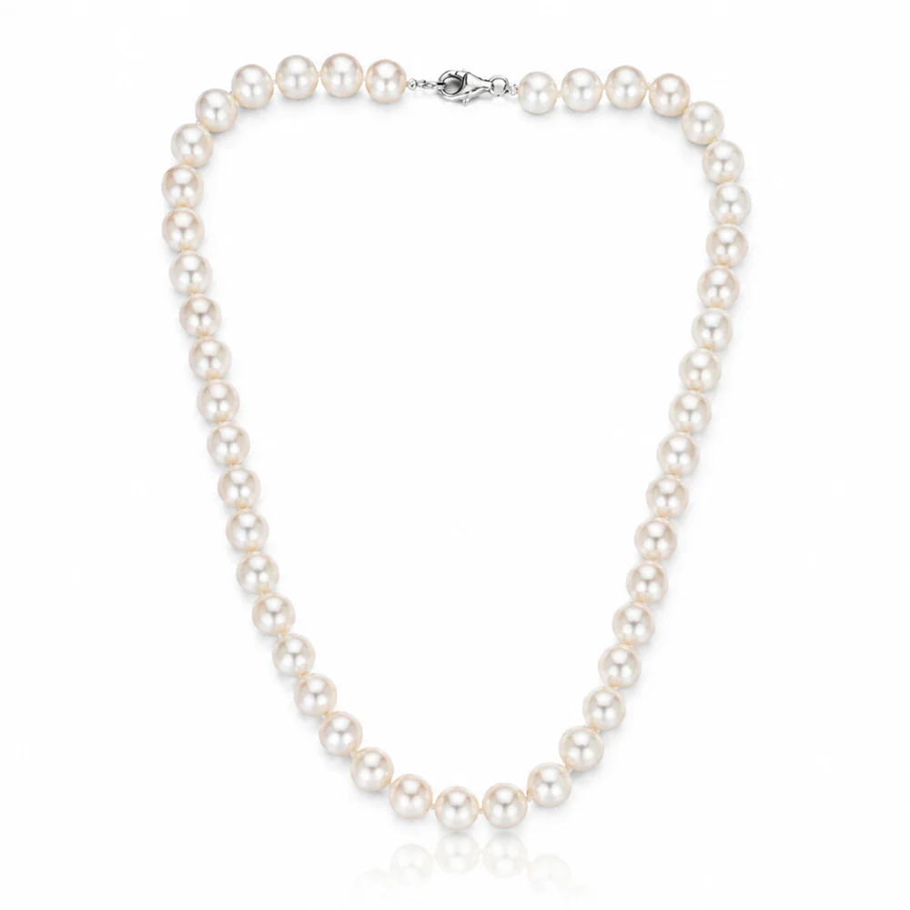 White Freshwater Pearl Bracelet, Necklace & Earring Set with Sterling Silver Clasp - Image 7