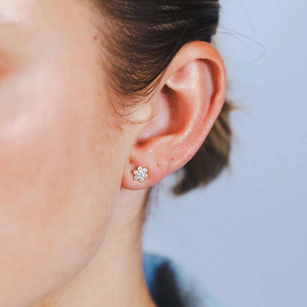 Zirconia Stud Earrings in 9ct Yellow Gold - Image 2